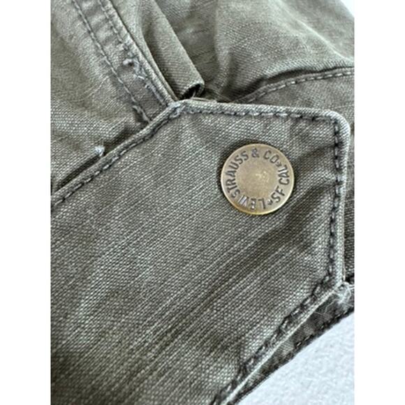 "Levis" Green Denim Quilted Lined Jacket Full Zip No Hood 3XL Mens Jacket Rugged - Picture 8 of 11